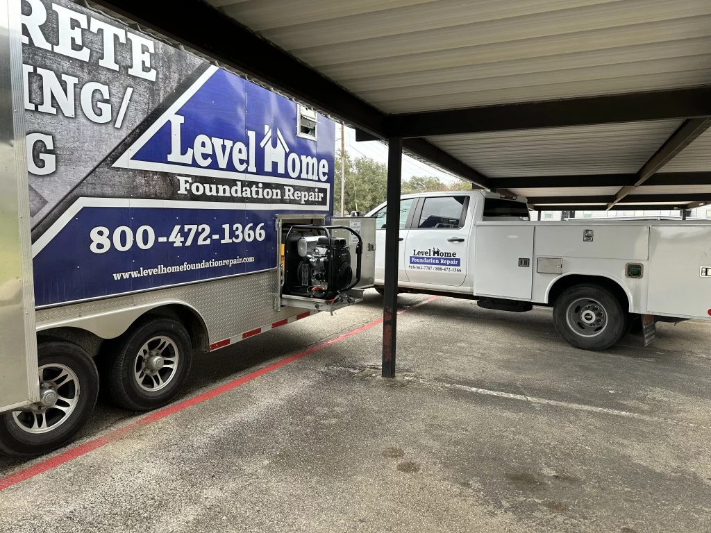 photo of level home foundation repair staff on site for home repair ok