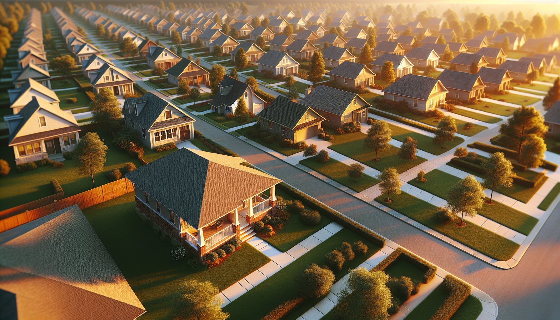 Suburban homes in Bixby Oklahoma neighborhood