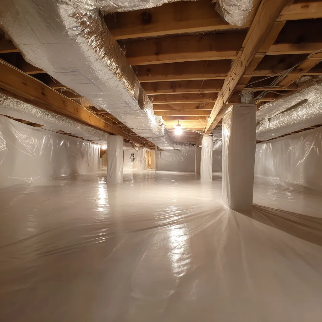 Clean crawl space after professional encapsulation and repair