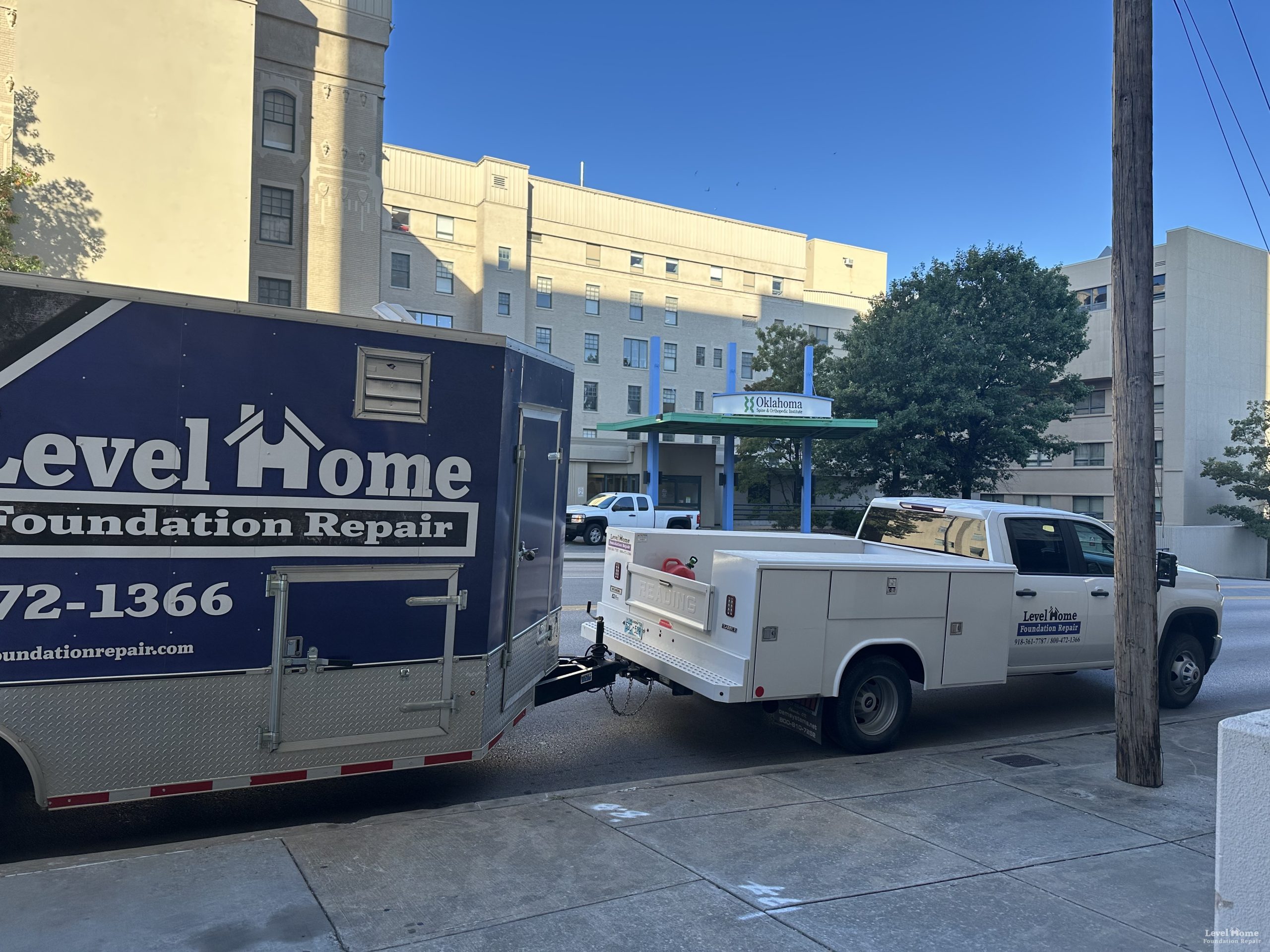 Commercial polyurethane foam injection and crack injection for water intrusion repair at Hillcrest Medical Center in Tulsa Oklahoma